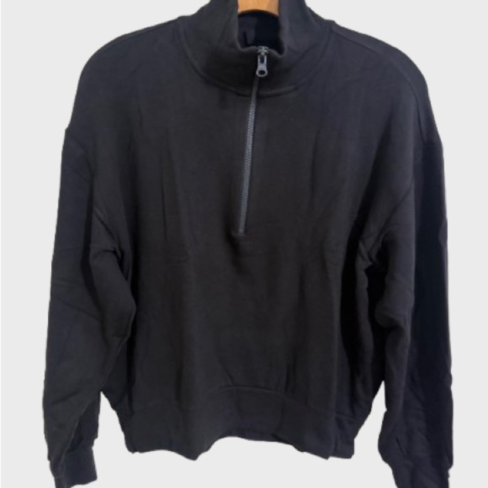 NWT Lou & Grey Black Half-Zip Sweater